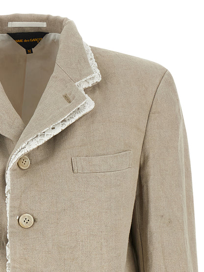 Comme Des Garçons Beige Leinenblazer