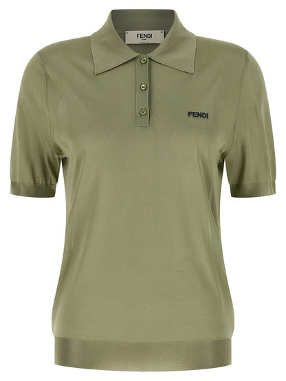 Fendi Zweifarbige Viskose-Poloshirt