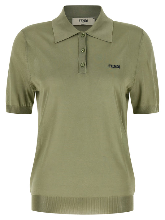 Fendi Zweifarbige Viskose-Poloshirt