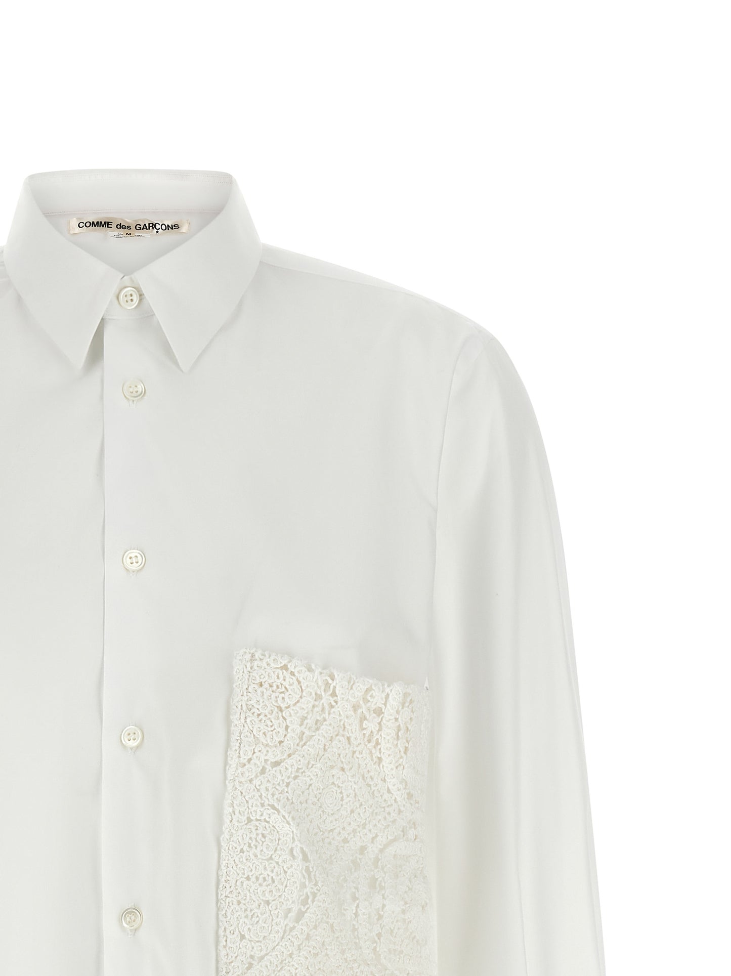 Comme Des Garçons Weiße Baumwollbluse