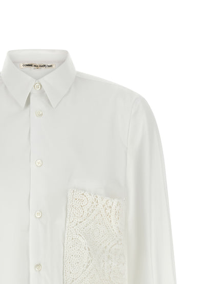 Comme Des Garçons Weiße Baumwollbluse