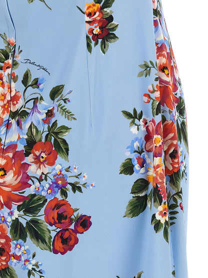 Dolce & Gabbana Blaues Seiden-Midikleid