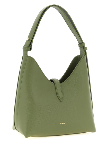 Furla Zweifarbige Schultertasche aus Kalbsleder