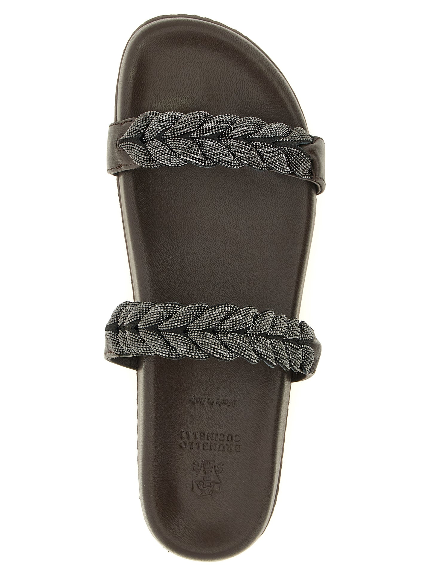 Brunello Cucinelli Braune Leder-Slipper