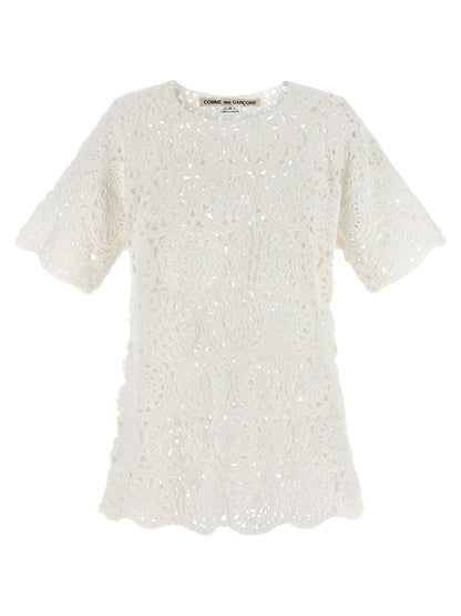 Comme Des Garçons Weißes Baumwoll-T-Shirt