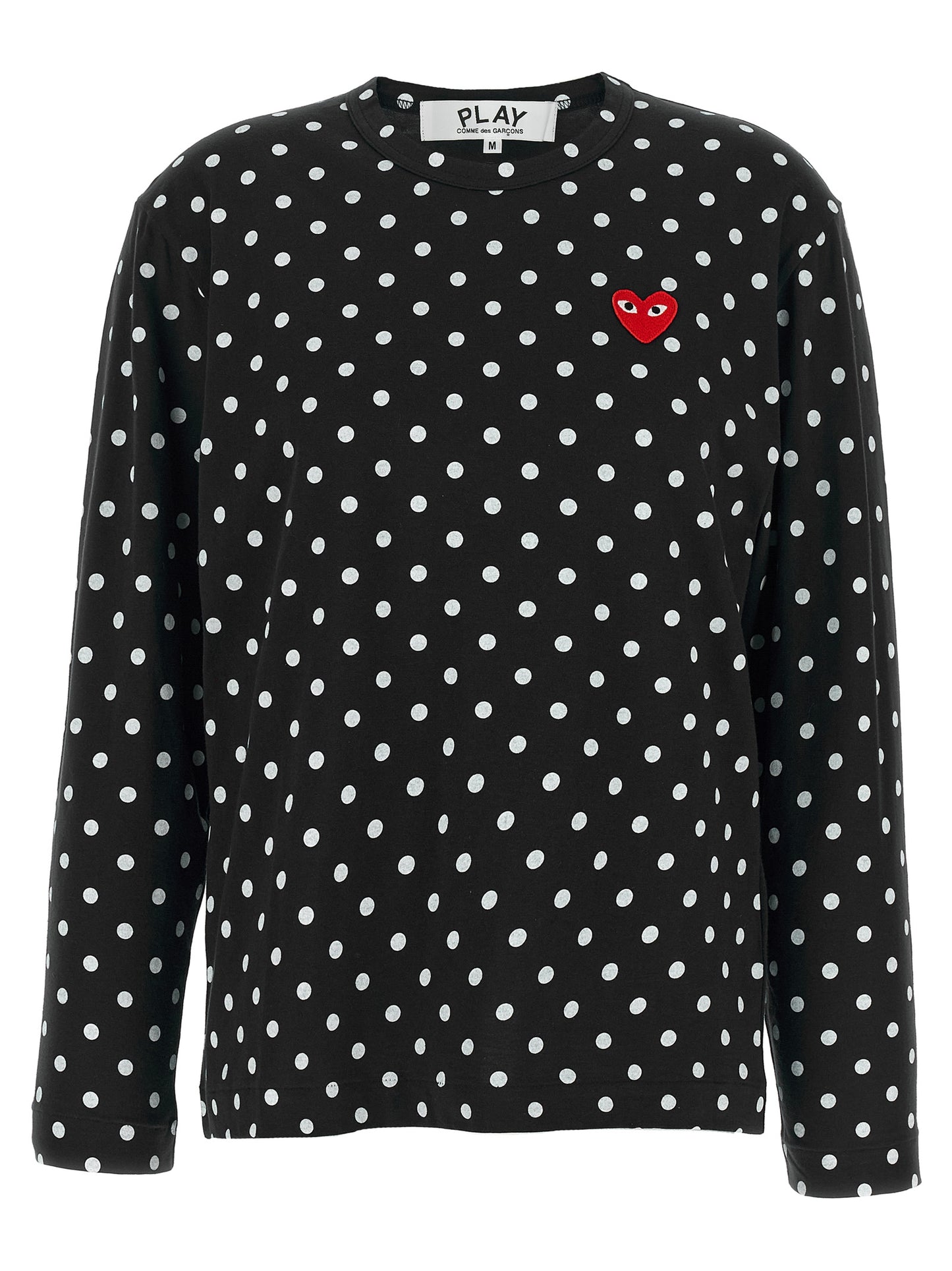 Comme Des Garçons Play Schwarzes Langarm-T-Shirt aus Baumwolle