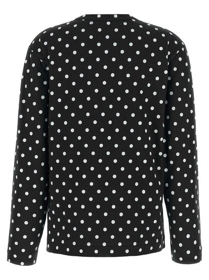 Comme Des Garçons Play Schwarzes Langarm-T-Shirt aus Baumwolle