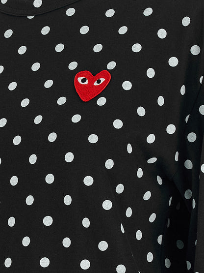 Comme Des Garçons Play Schwarzes Langarm-T-Shirt aus Baumwolle