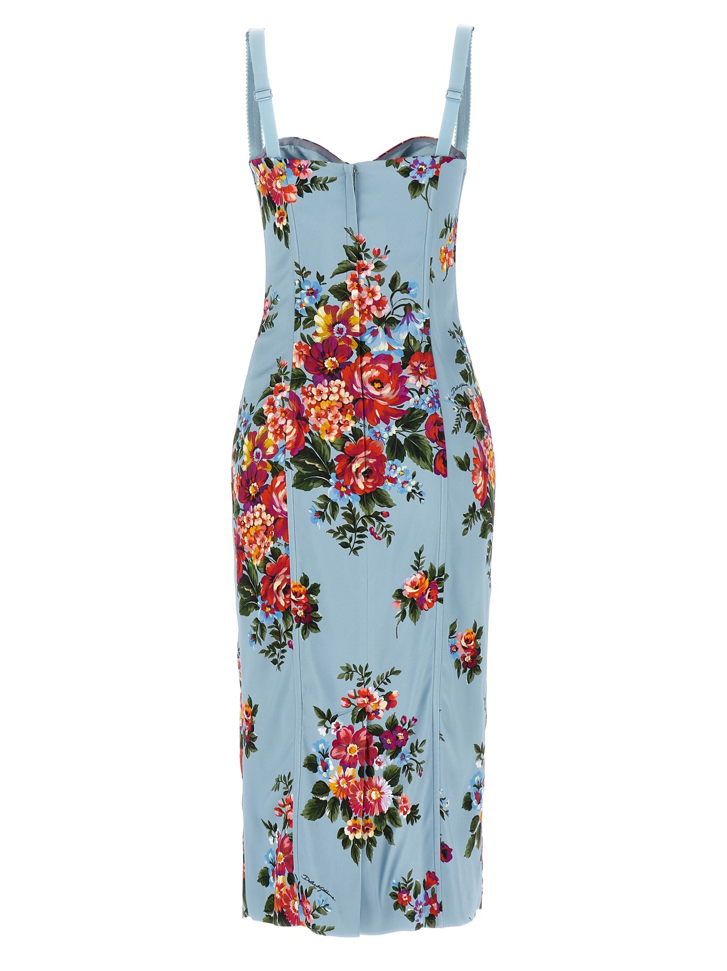 Dolce & Gabbana Blaues Viskose-Midi-Kleid