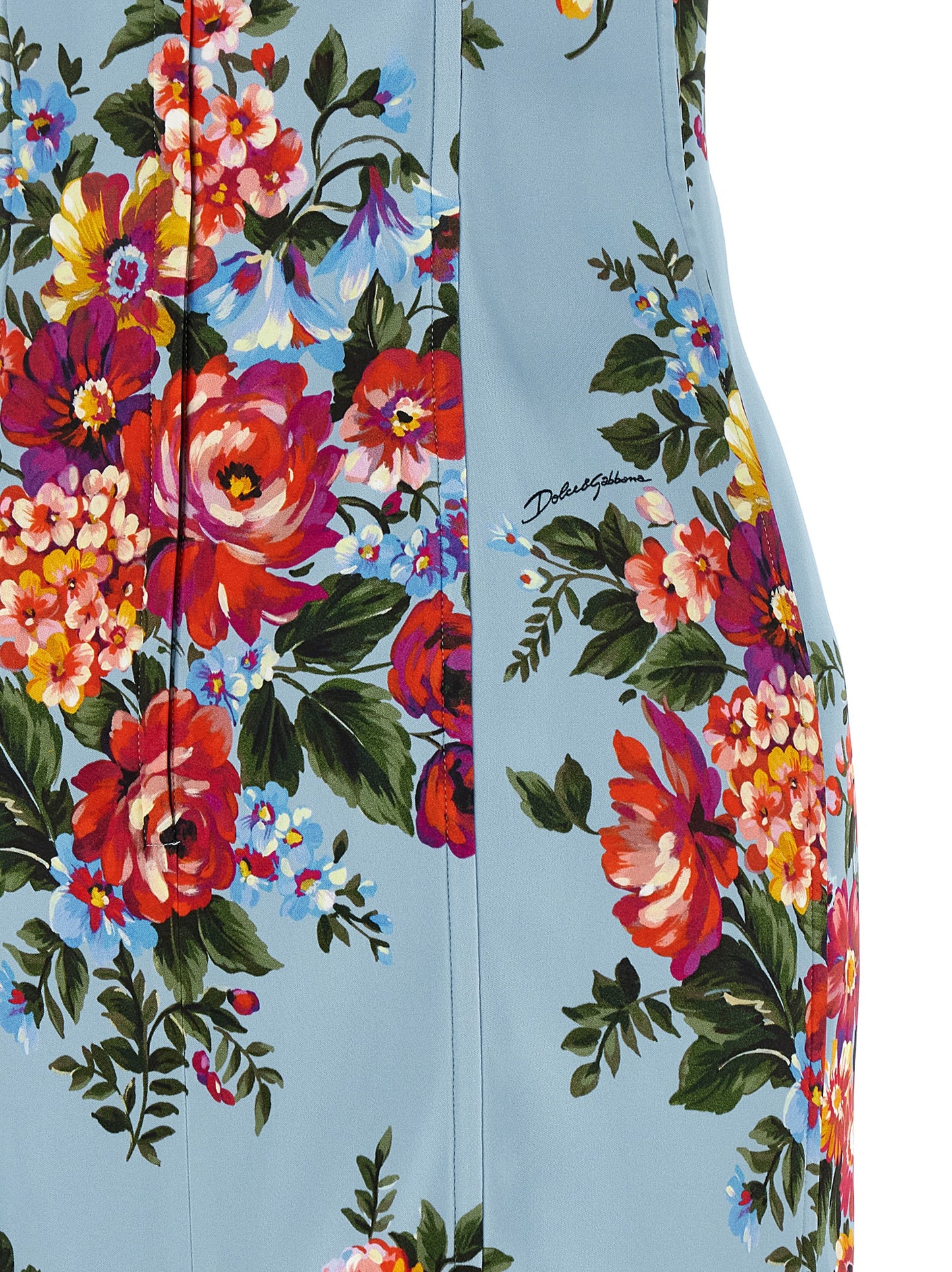 Dolce & Gabbana Blaues Viskose-Midi-Kleid
