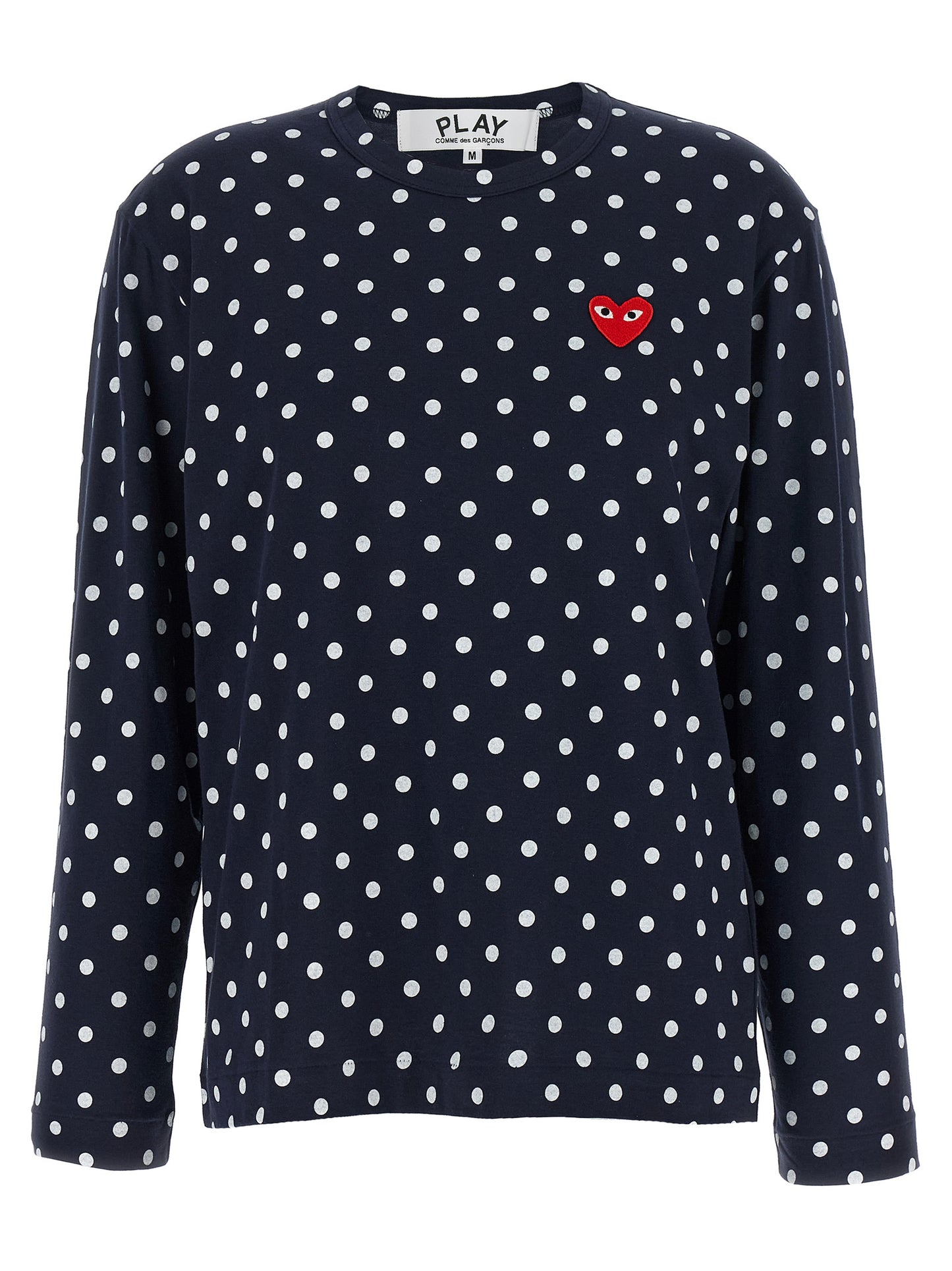 Comme Des Garçons Play Blaues Baumwoll-Langarmshirt
