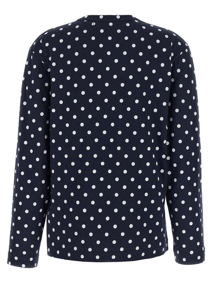 Comme Des Garçons Play Blaues Baumwoll-Langarmshirt