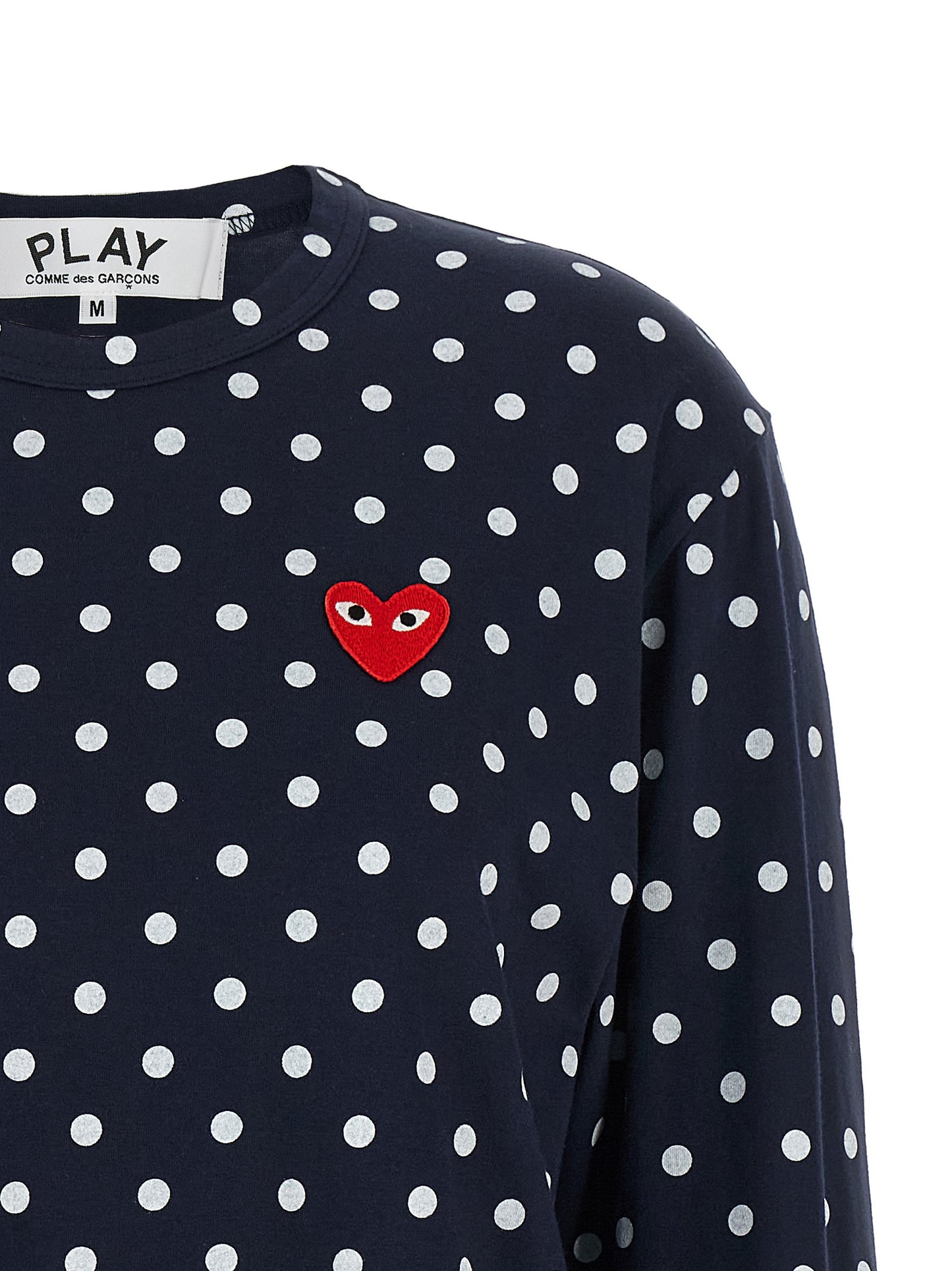 Comme Des Garçons Play Blaues Baumwoll-Langarmshirt