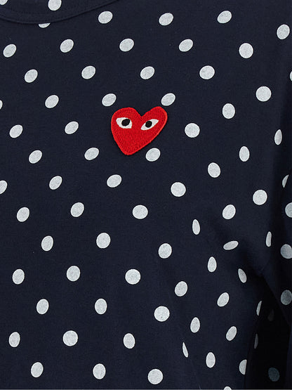 Comme Des Garçons Play Blaues Baumwoll-Langarmshirt
