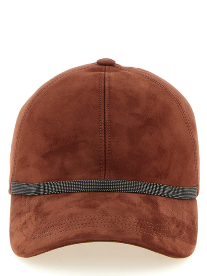 Brunello Cucinelli Baseballkappe aus mehrfarbigem Lammleder