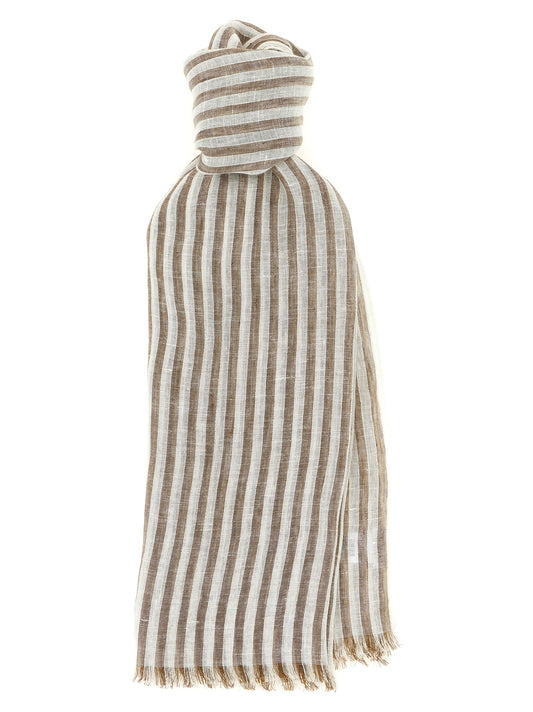 Brunello Cucinelli Brauner Leinen-Schal
