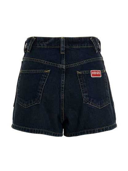 Kenzo Blaue Baumwoll-Bermudashorts