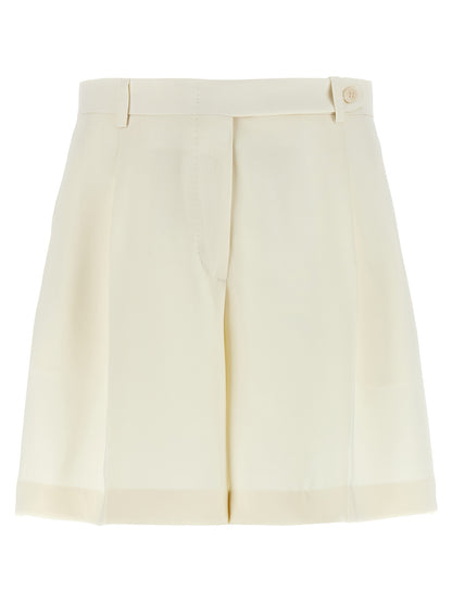 Brioni Weiße Seiden-Bermudashorts
