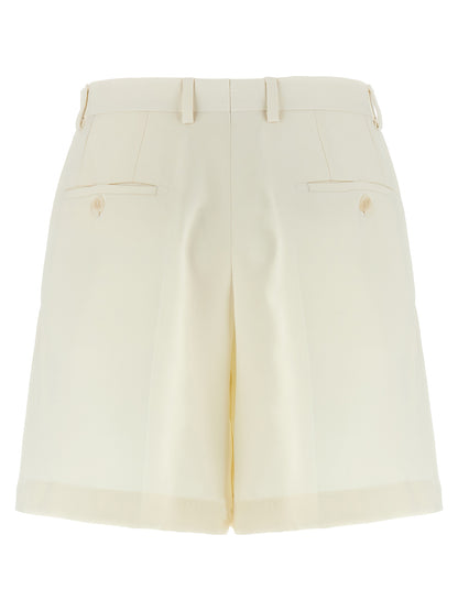 Brioni Weiße Seiden-Bermudashorts