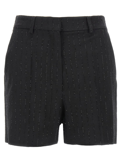 Max Mara Schwarze Bermuda-Shorts aus reiner Schurwolle