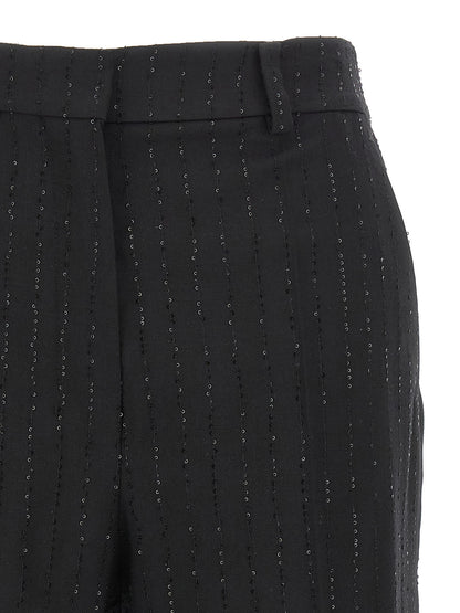 Max Mara Schwarze Bermuda-Shorts aus reiner Schurwolle