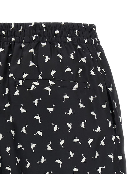 Moschino Zweifarbige Seiden-Bermudashorts