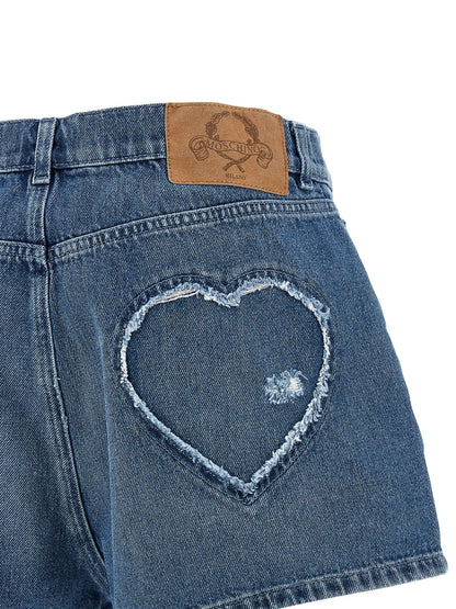 Moschino Blaue Baumwoll-Bermudashorts