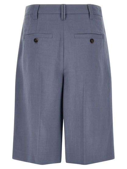 Brunello Cucinelli Blaue Bermuda-Shorts aus Viskose