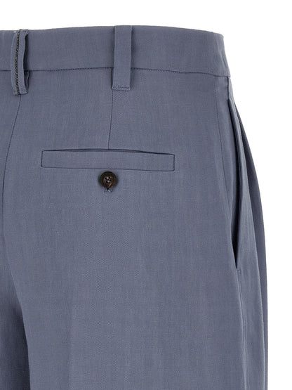 Brunello Cucinelli Blaue Bermuda-Shorts aus Viskose