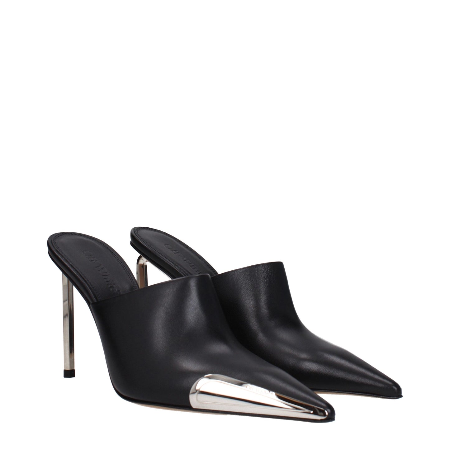 Off-White Schwarze Leder Pumps mit hohem Absatz