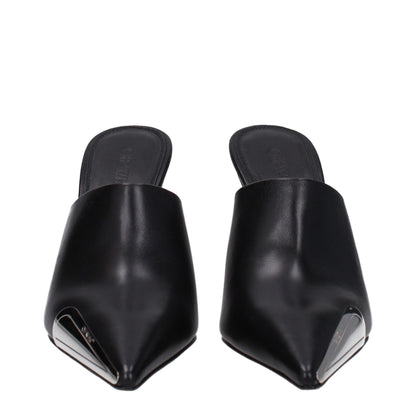 Off-White Schwarze Leder Pumps mit hohem Absatz