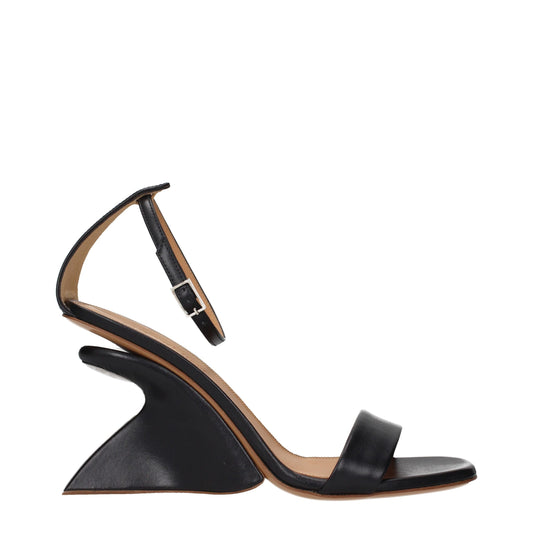 Off-White Schwarze Leder-Stiletto-Sandalen