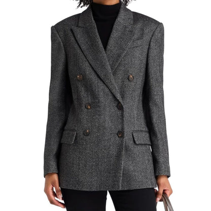 Brunello Cucinelli Schwarzer Blazer aus Elasthan