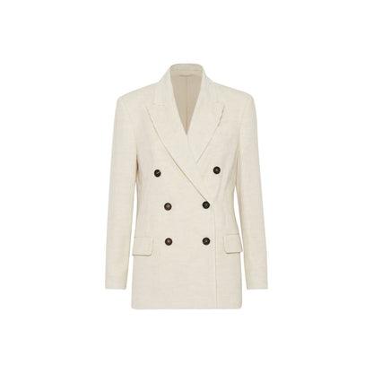 Brunello Cucinelli Weißer Baumwollblazer