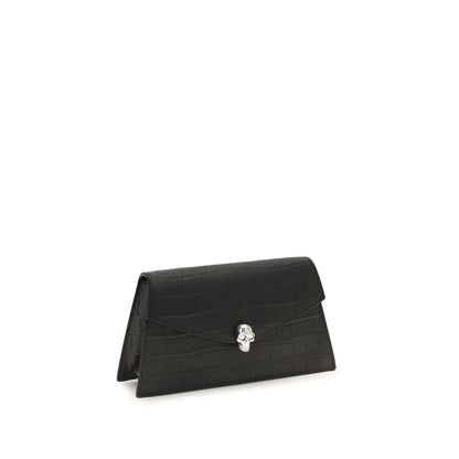Alexander McQueen Schwarze Bos Taurus Kalbsleder Schultertasche