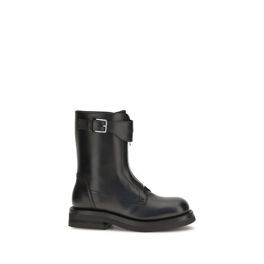 Alexander McQueen Stivali con allacciatura in Pelle di vitello, colore Nero
