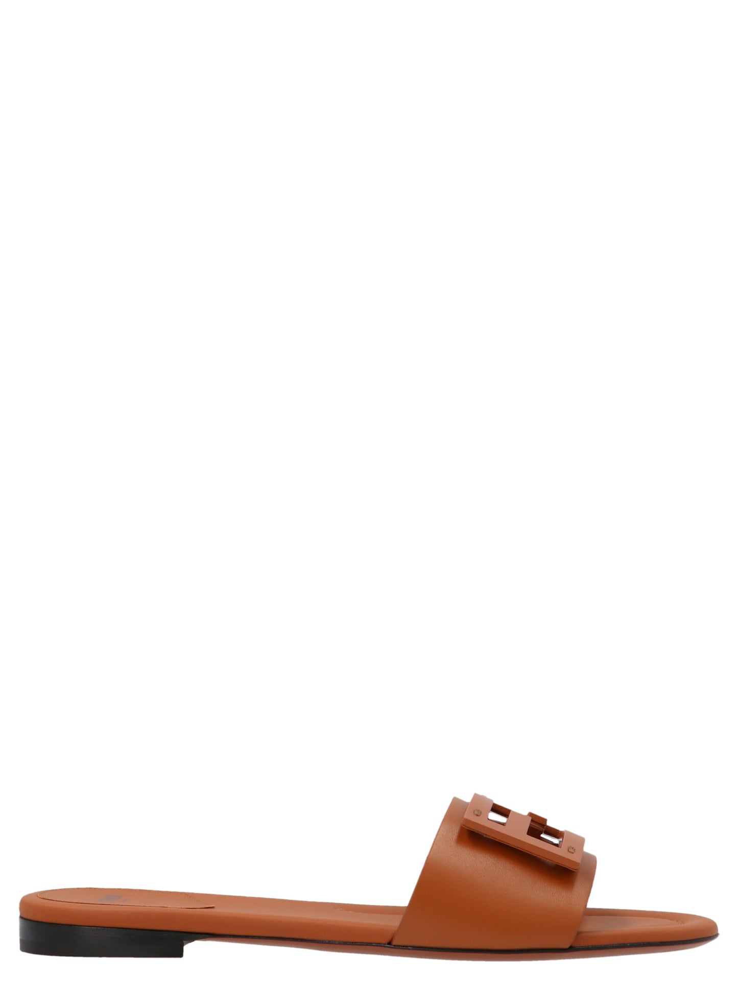 Fendi Braune Lammleder-Slipper