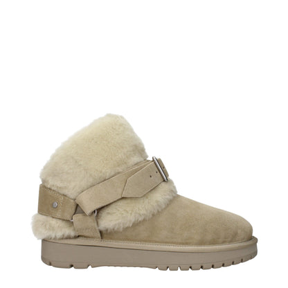 Burberry Grüne Leder-Ankle Boots