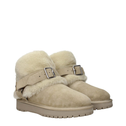 Burberry Grüne Leder-Ankle Boots