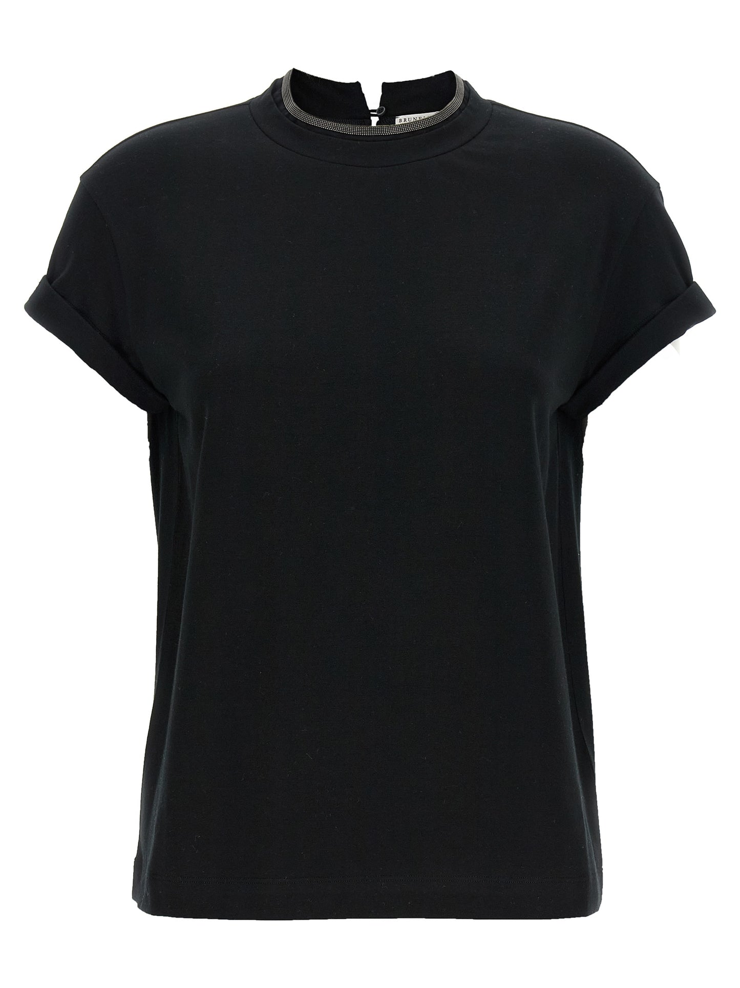 Brunello Cucinelli Schwarzes Baumwoll-T-Shirt