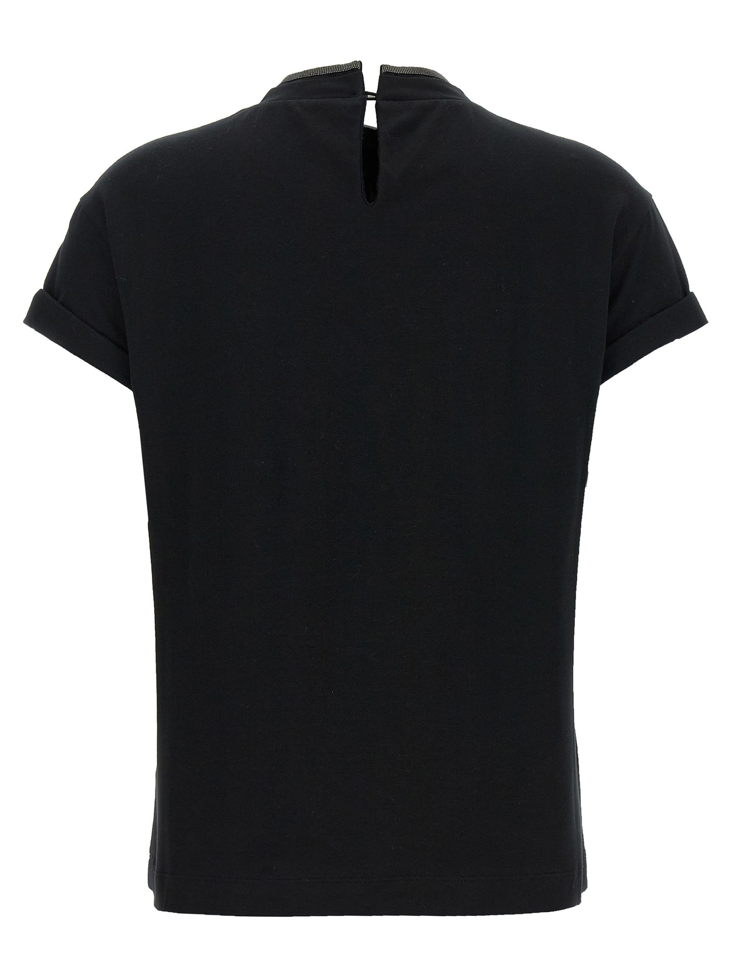 Brunello Cucinelli Schwarzes Baumwoll-T-Shirt