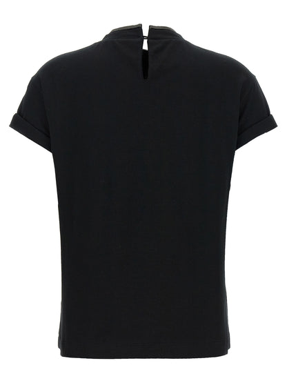 Brunello Cucinelli Schwarzes Baumwoll-T-Shirt