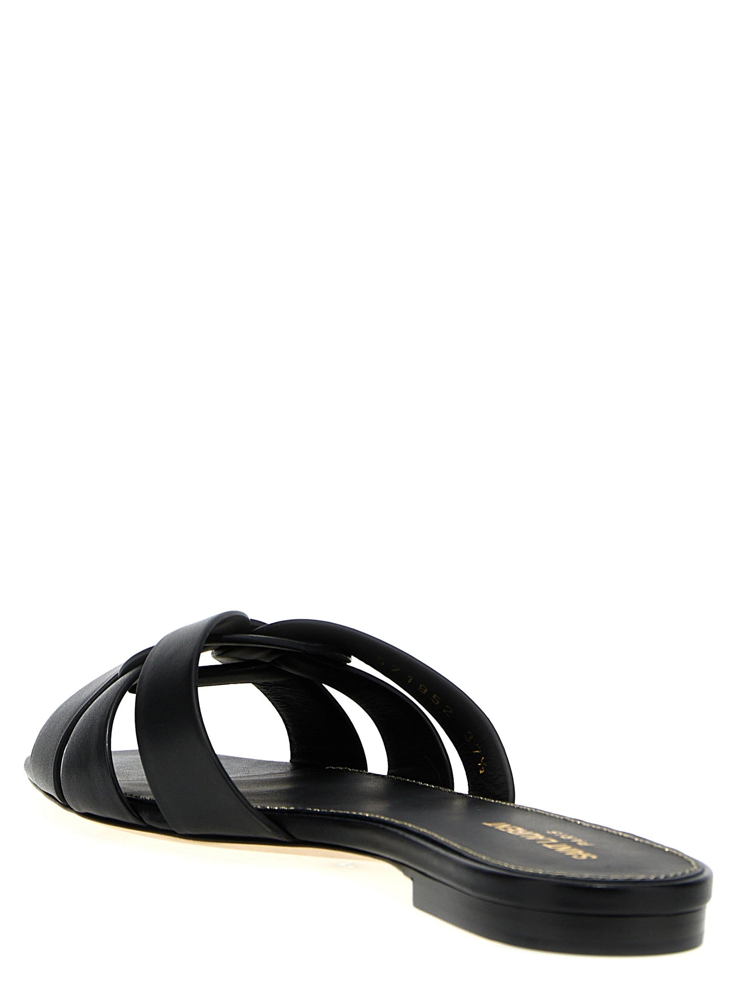 Saint Laurent Schwarze Kalbsleder-Slipper