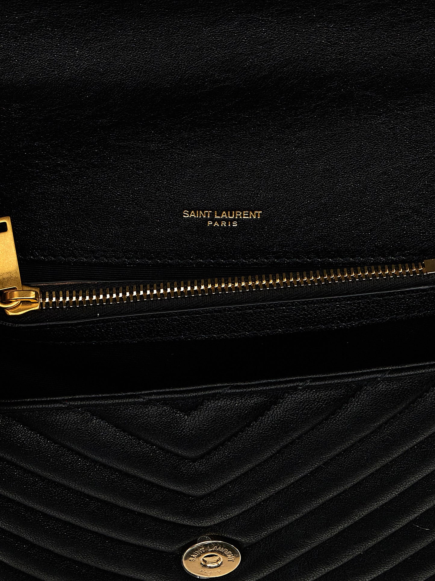 Saint Laurent Schwarze Kalbsleder-Umhängetasche