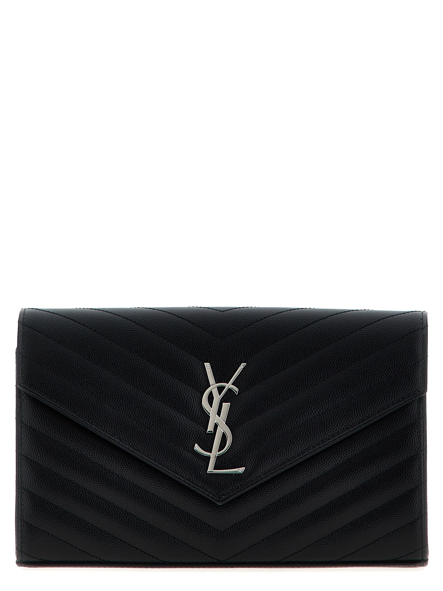 Saint Laurent Schwarze Kalbsleder-Clutch