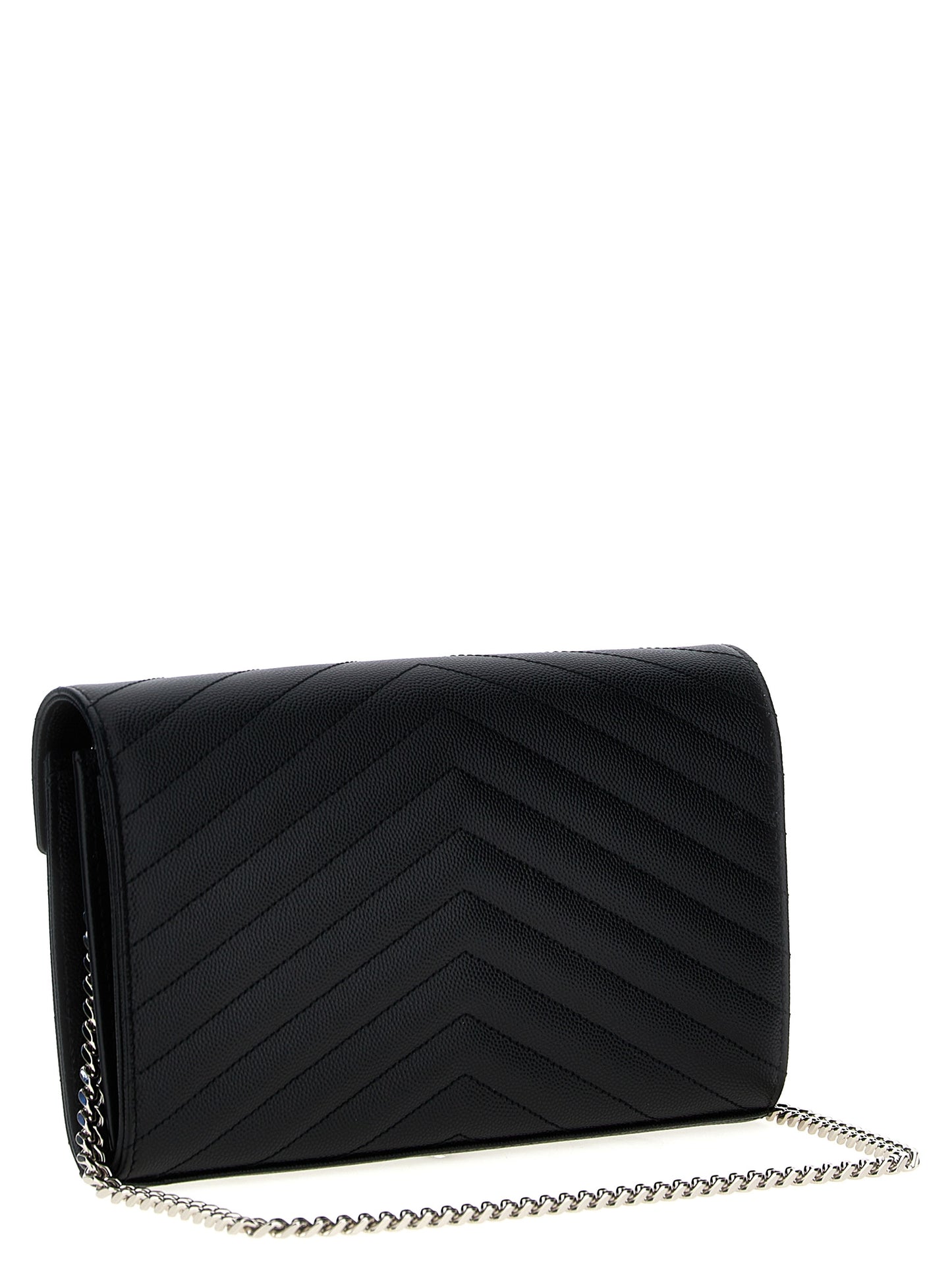 Saint Laurent Schwarze Kalbsleder-Clutch