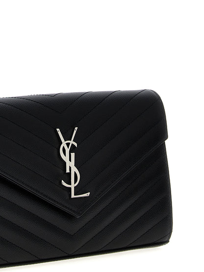 Saint Laurent Schwarze Kalbsleder-Clutch