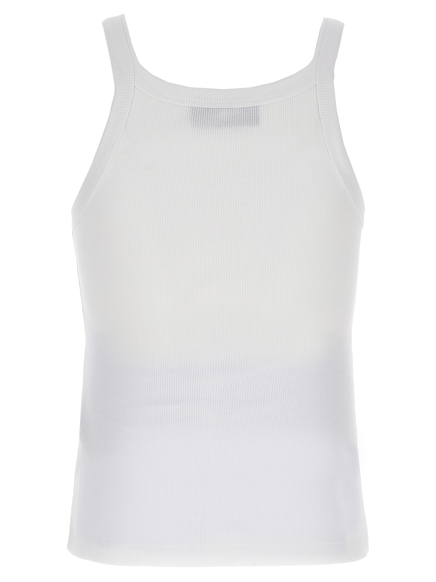 Fendi Weißes ärmelloses Baumwoll-T-Shirt