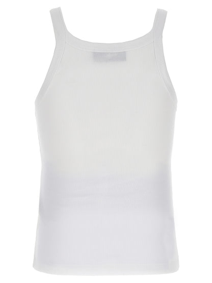 Fendi Weißes ärmelloses Baumwoll-T-Shirt