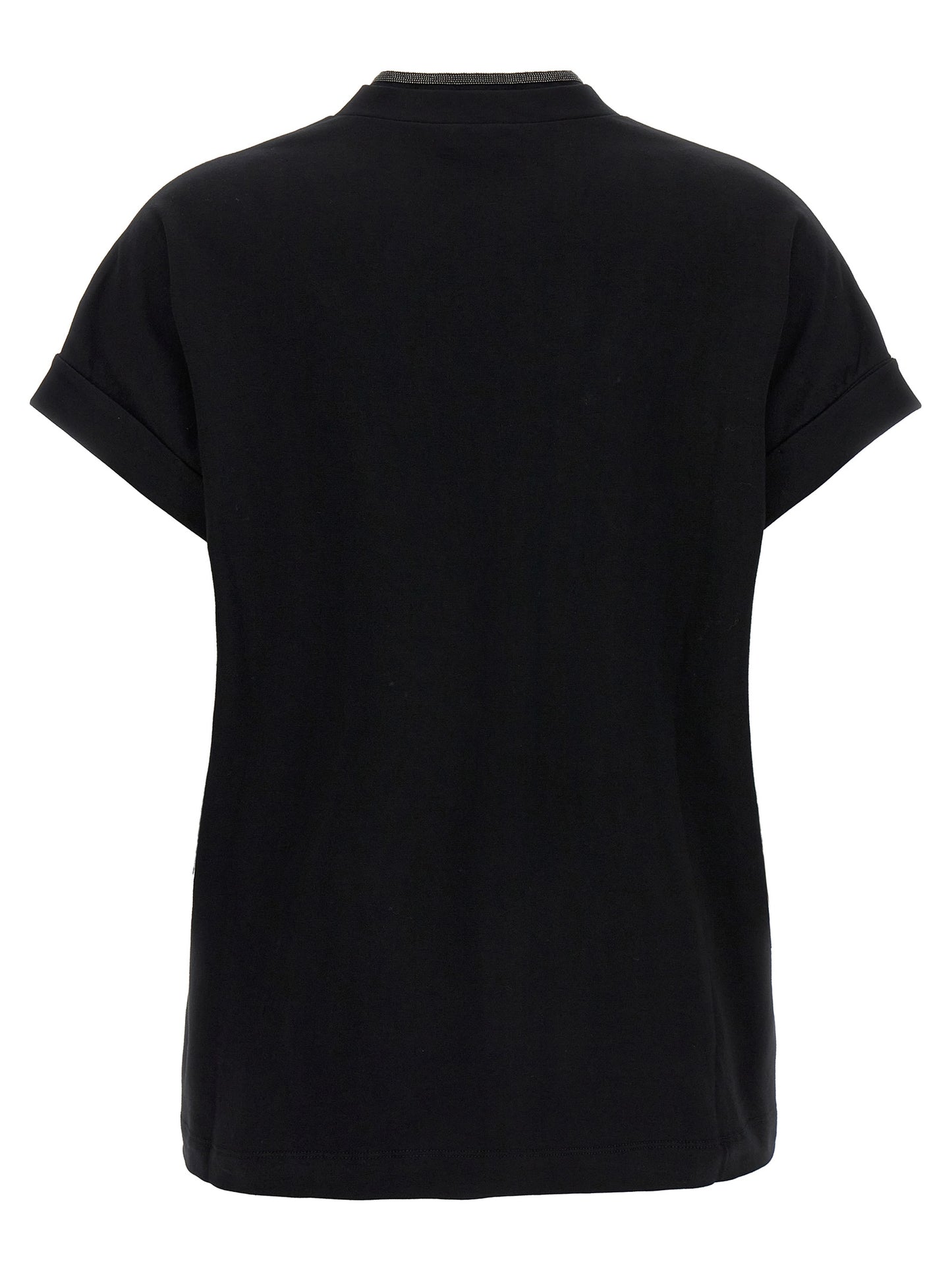 Brunello Cucinelli Schwarzes Baumwoll-T-Shirt